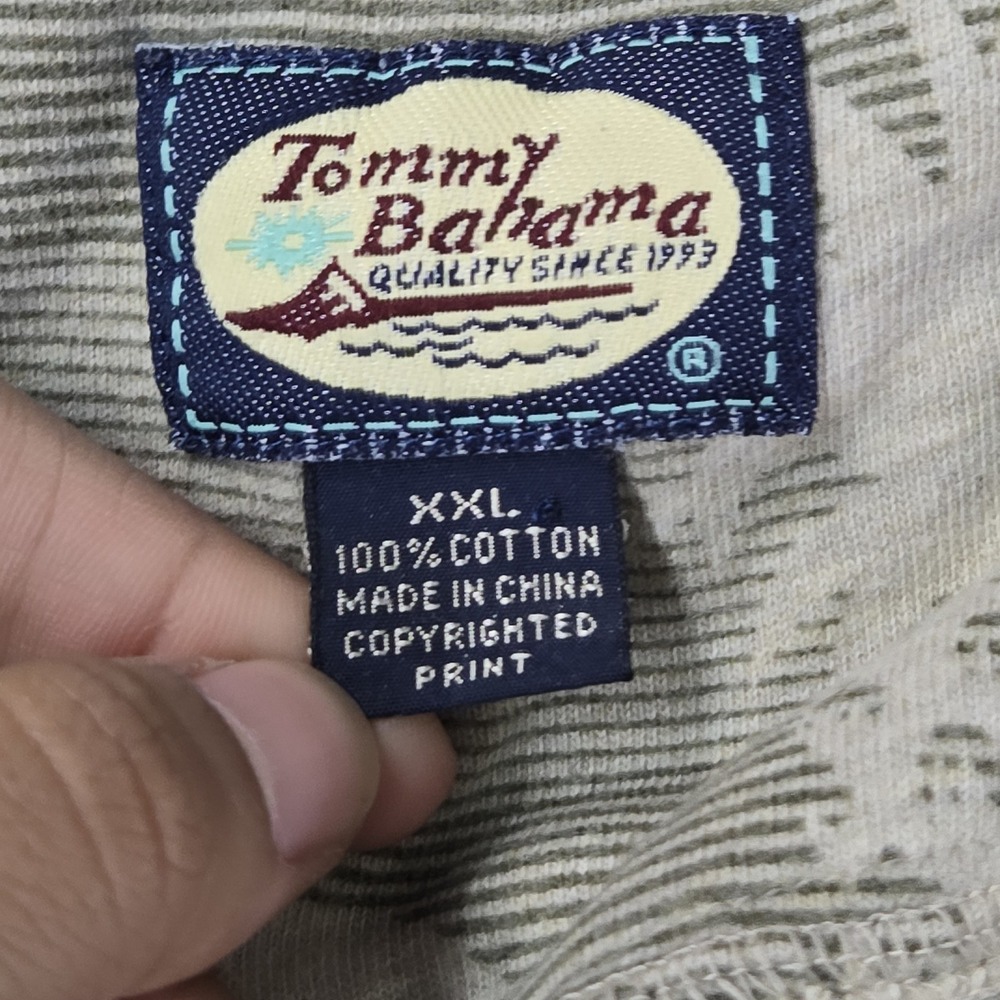 Tommy Bahama Men Polo XXL Green Floral Pineapples Hawaiian Short Sleeve - Picture 3 of 9